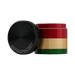 Aerospaced by Higher Standards 4-Piece Grinder in Rasta colors, compact 2.0" design, portable and durable