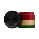 Aerospaced by Higher Standards 4-Piece Grinder in Rasta Colors - 2.0" Compact Size