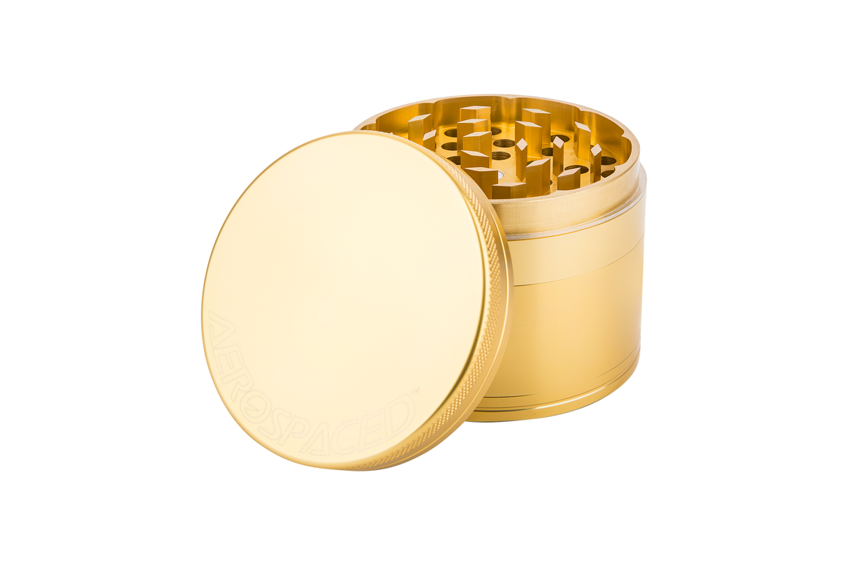 Aerospaced by Higher Standards 4-Piece Grinder in Gold - 2.0" Compact Size for Dry Herbs