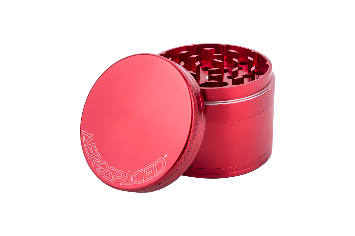 Aerospaced by Higher Standards Red 4 Piece Aluminum Grinder - 2.0" Compact Size