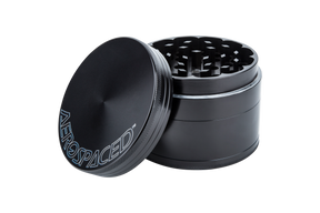 Aerospaced by Higher Standards 4-Piece Aluminum Grinder, 2.5", Compact Design, in Black
