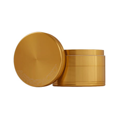 Aerospaced by Higher Standards - 4 Piece Aluminum Grinder, 2.5" Gold, Compact Design
