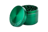 Aerospaced by Higher Standards 4-Piece Aluminum Grinder in Green, 2.5" Diameter, Isolated on White