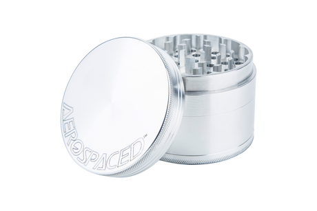 Aerospaced by Higher Standards 4-Piece Aluminum Grinder, 2.5" Silver, Compact Design