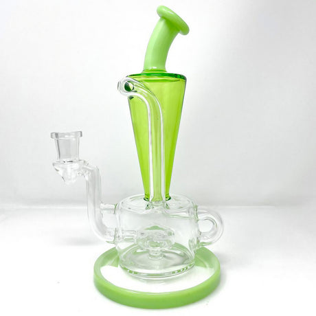 AFM Boomcycler 9" Dab Rig with Recycler Percolator - Front View on White Background