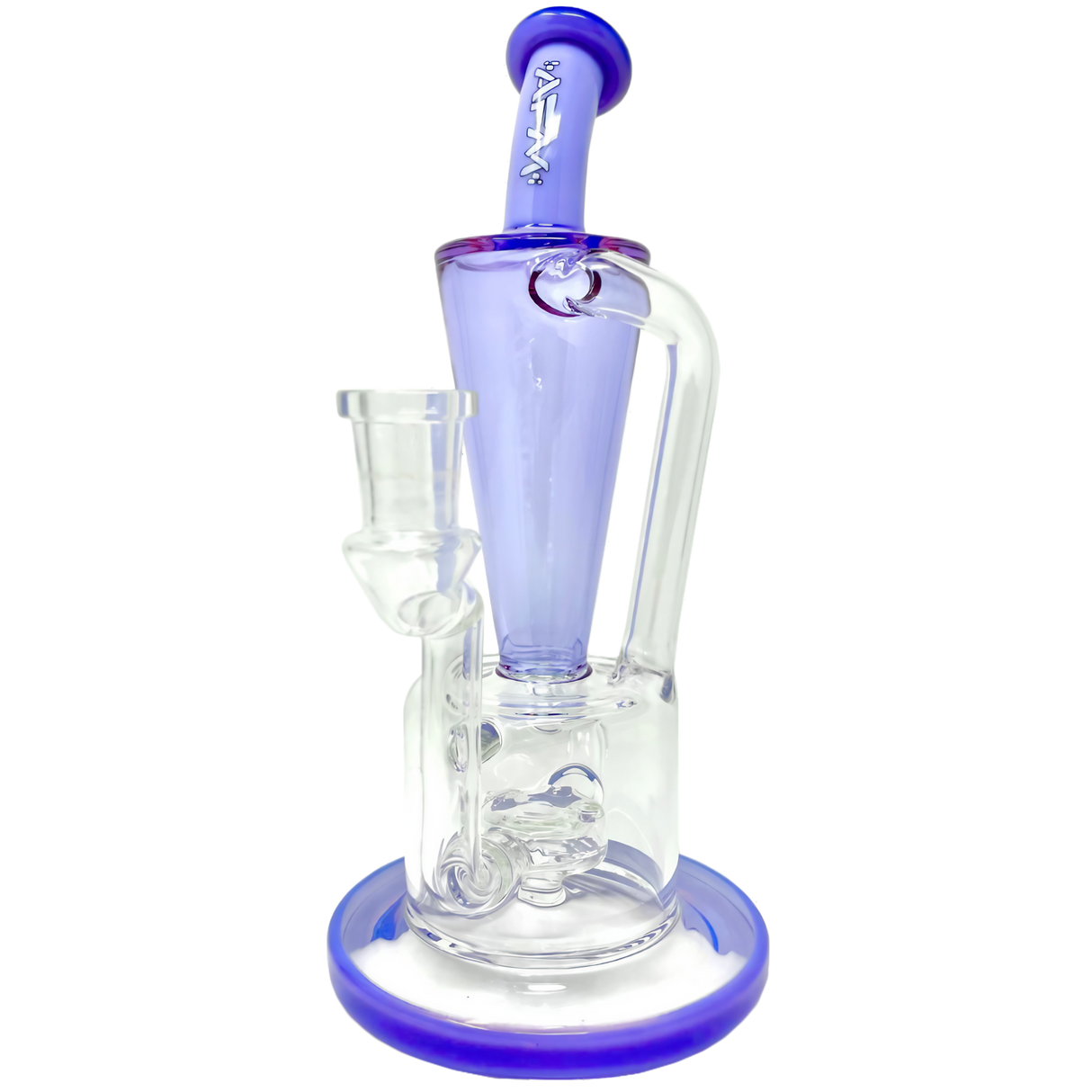 AFM Boomcycler 9" Dab Rig with Recycler Percolator - Front View on White