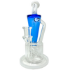 AFM Boomcycler 9" Dab Rig with Recycler Percolator and Blue Accents - Front View