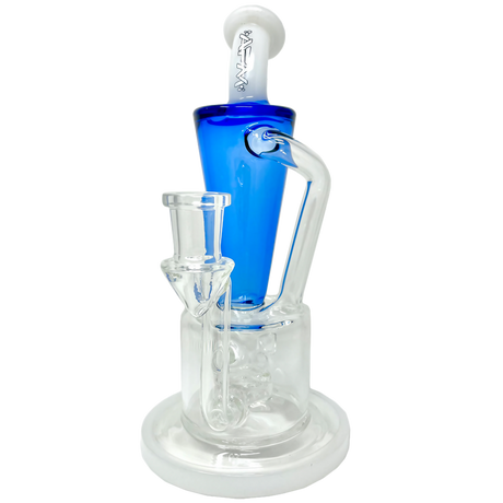 AFM Boomcycler 9" Dab Rig with Recycler Percolator and Blue Accents - Front View