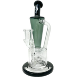 AFM Boomcycler 9" Dab Rig with Recycler Percolator, Front View on Seamless White Background