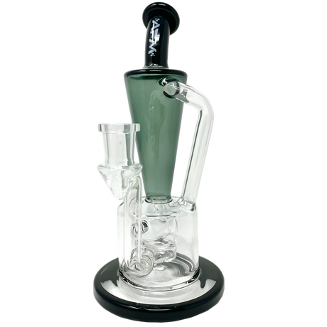 AFM Boomcycler 9" Dab Rig with Recycler Percolator, Front View on Seamless White Background