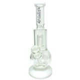AFM 10" Bubble Bottom Bong with UFO Showerhead Percolator, Clear Borosilicate Glass, Front View