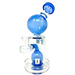 AFM Bubble Head Banger Hanger Dab Rig in Blue, 8" with Showerhead Percolator, Front View