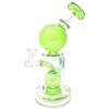 AFM Bubble Head Banger Hanger Dab Rig in Lime, 8" with Showerhead Percolator, Front View