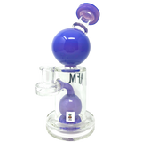 AFM Bubble Head Banger Hanger Dab Rig in Purple with Showerhead Percolator, 8" Height, Front View