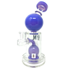 AFM Bubble Head Banger Hanger Dab Rig in Purple with Showerhead Percolator, 8" Height, Front View