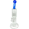 AFM Double Cosmos Rig 12" with Percolator, Clear Borosilicate Glass, Side View