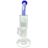 AFM - Double Cosmos Rig - 12" with Dual Percolator Design, 14mm Joint - Front View on White Background