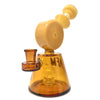 AFM Falcon Rig in amber color, 7.5" height, with showerhead percolator, front view on white background