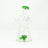 AFM Glass Barrel Recycler Dab Rig with Slit-Diffuser Percolator, Green Accents, Front View