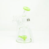 AFM Glass Barrel Recycler Dab Rig with Slit-Diffuser Percolator in Slime Variant - Front View