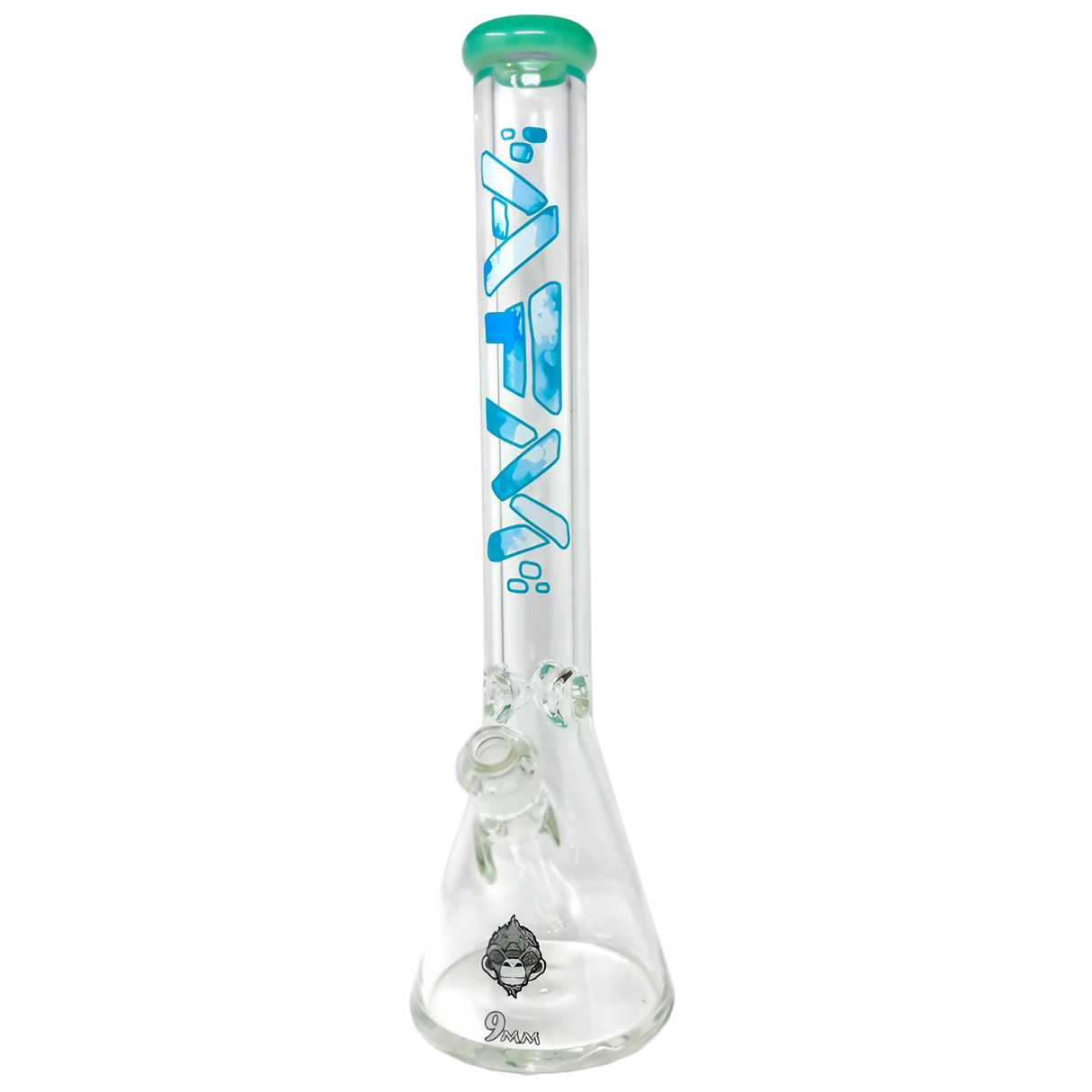AFM Glass Beaker Bong 18" 9mm Thick Borosilicate with Deep Bowl - Front View