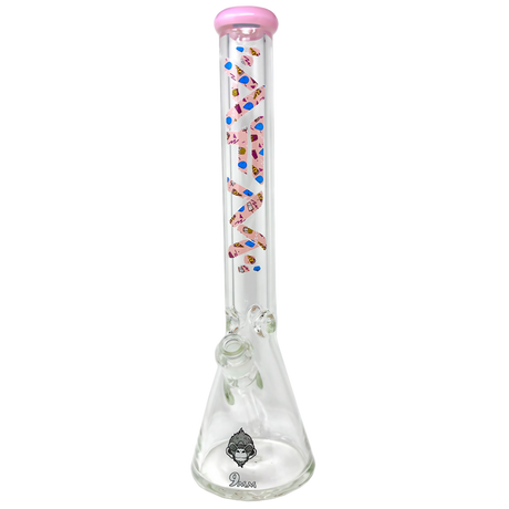 AFM Glass - Beaker Bong 18" 9mm with Colorful Accents - Front View on White Background