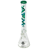 AFM Glass Beaker Bong 18" 9mm Thick Borosilicate, Front View on White, For Dry Herbs