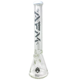 AFM Glass - Beaker Bong 18" 9mm Thick Borosilicate, Front View with Black Accents for Dry Herbs