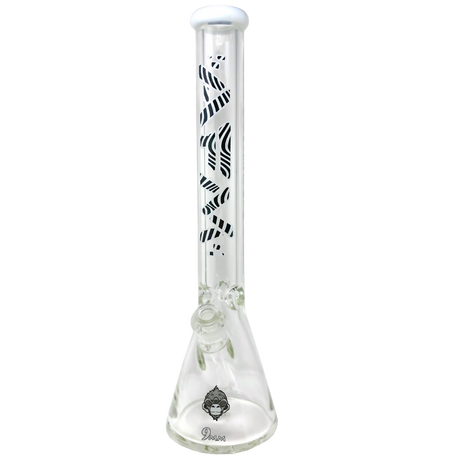 AFM Glass - Beaker Bong 18" 9mm Thick Borosilicate, Front View with Black Accents for Dry Herbs