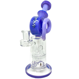 AFM Glass 9.5" Honey Bowl Recycler Dab Rig with Honeycomb Percolator and Blue Accents