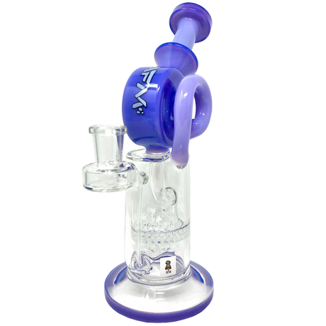 AFM Glass 9.5" Honey Bowl Recycler Dab Rig with Honeycomb Percolator and Blue Accents