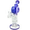 AFM Glass 9.5" Honey Bowl Recycler Dab Rig with Honeycomb Percolator and Blue Accents