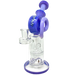 AFM Glass 9.5" Honey Bowl Recycler Dab Rig with Honeycomb Percolator and Blue Accents