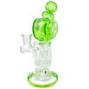 AFM Glass 9.5" Honey Bowl Recycler Dab Rig with Honeycomb Percolator, Front View