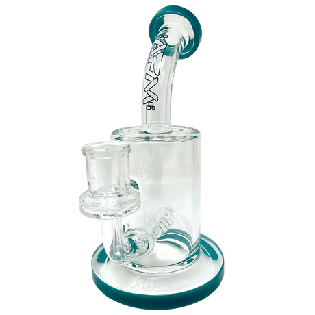 AFM Glass Inline Matrix Rig, 7.5" tall, clear borosilicate glass, with in-line percolator, side view