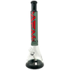 AFM Glass Quasar Beaker Bong in Black, 18" Tall, Borosilicate Glass, for Dry Herbs - Front View