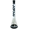 AFM Glass Quasar Beaker Bong in Black/White, 18" Tall, Borosilicate, Front View
