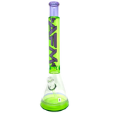 AFM Glass Quasar Beaker in Double Color, 18" Tall Borosilicate Glass Bong for Dry Herbs, Front View