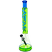 AFM Glass Quasar Beaker Bong in Lime/Blue, 18" Tall, Borosilicate Glass, Front View
