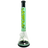AFM Glass Quasar Beaker Bong in Mint/Black, 18" Tall, Borosilicate Glass, Front View