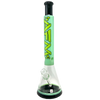 AFM Glass Quasar Beaker Bong in Mint/Black, 18" Tall, Borosilicate Glass, Front View