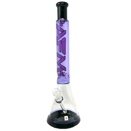 AFM Glass Quasar Beaker in Purple/Black, 18" Borosilicate Glass, Front View on White Background
