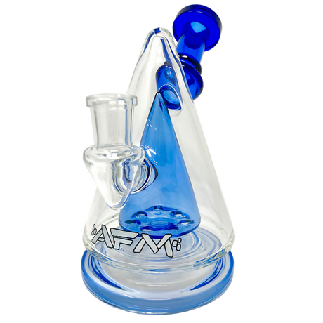 AFM Glass - The Cone Head Rig - 7" - Green Banger Hanger with Percolator, Front View