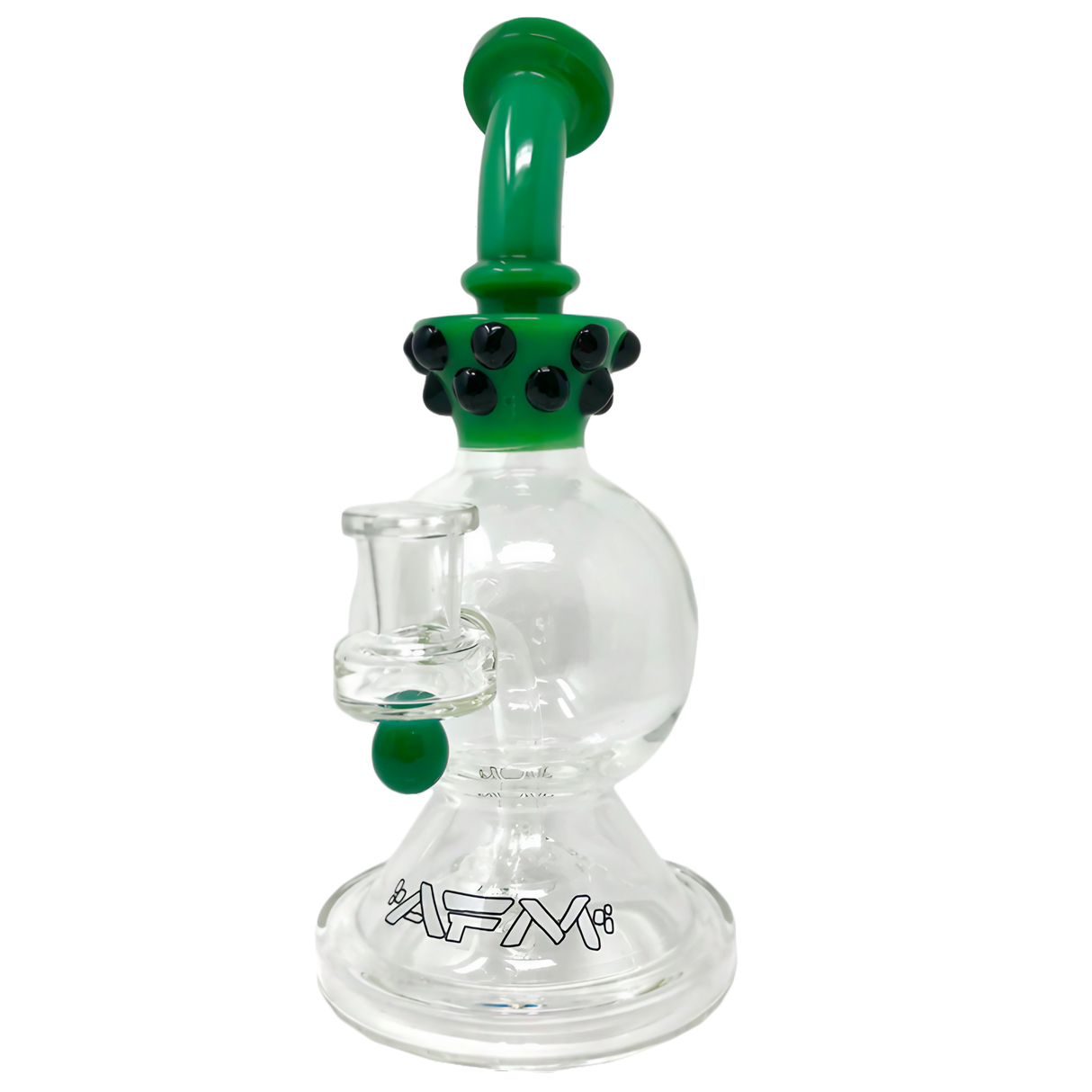AFM Glass - The Crown Rig 9" with Showerhead Percolator and Banger Hanger, Front View
