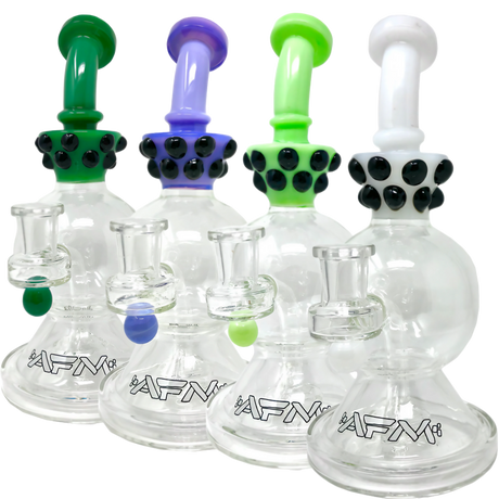 AFM Glass - The Crown Rig 9" collection with Showerhead/UFO percolator, side view on white background