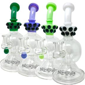 AFM Glass - The Crown Rig 9" collection with Showerhead/UFO percolator, side view on white background