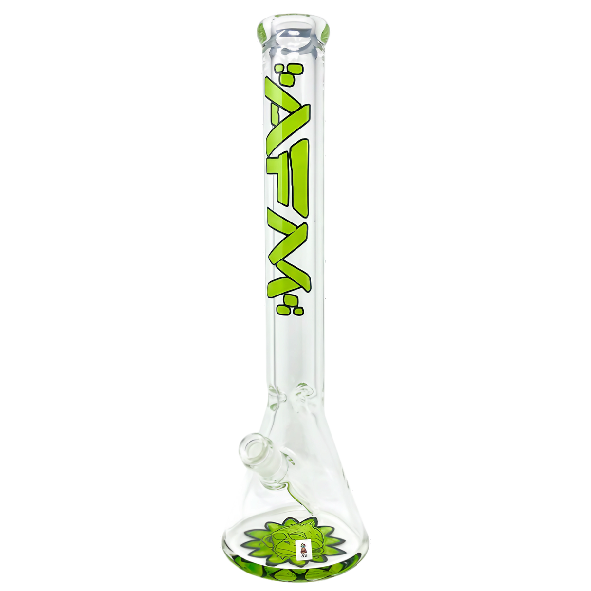 AFM Glass - The Flower Monkey Beaker Bong, 18" Tall, 9mm Thick Borosilicate Glass, Front View