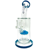 AFM Glass - The Groovy 10 Arm 9" Dab Rig with Hammer Head Percolator and Blue Accents