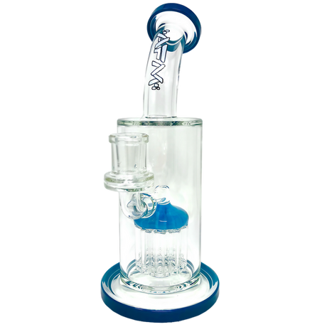 AFM Glass - The Groovy 10 Arm 9" Dab Rig with Hammer Head Percolator and Blue Accents