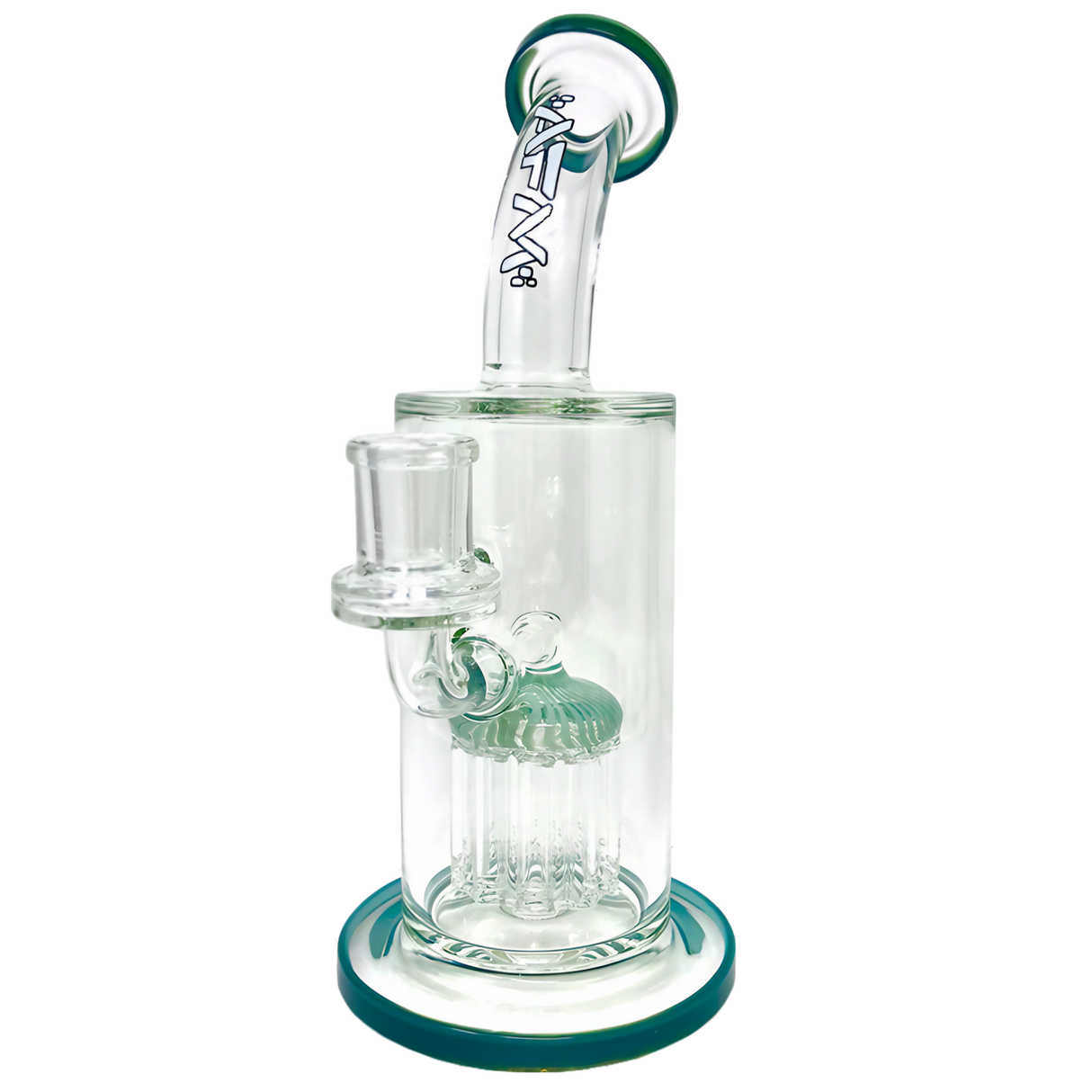 AFM Glass - The Groovy 10 Arm Dab Rig - 9" with Hammer Head Percolator - Front View